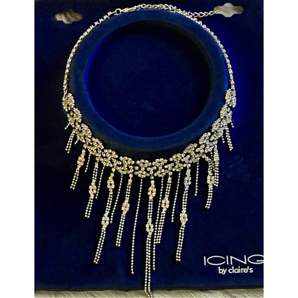 Icing Jewelry Y2k Bling Heiress Rhinestone Drip Bib Necklace Poshmark